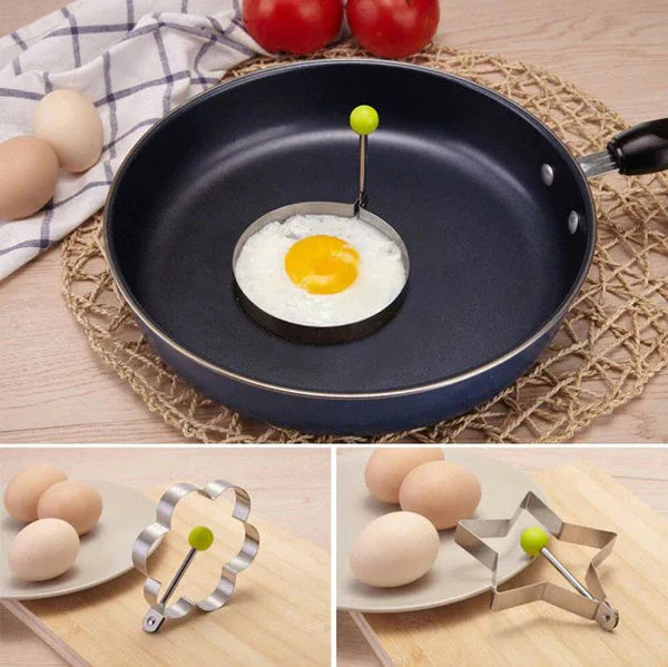 Fried Egg Cooking Mold Shaper 4 Pcs Stainless Steel Kitchen Pan cake Mould Ring. Al Hassan Store
