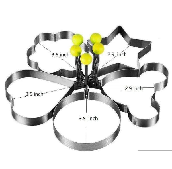 Fried Egg Cooking Mold Shaper 4 Pcs Stainless Steel Kitchen Pan cake Mould Ring. Al Hassan Store