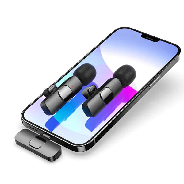 K9 Wireless Microphone dual Lavalier with USB Type C Cable Al Hassan Store