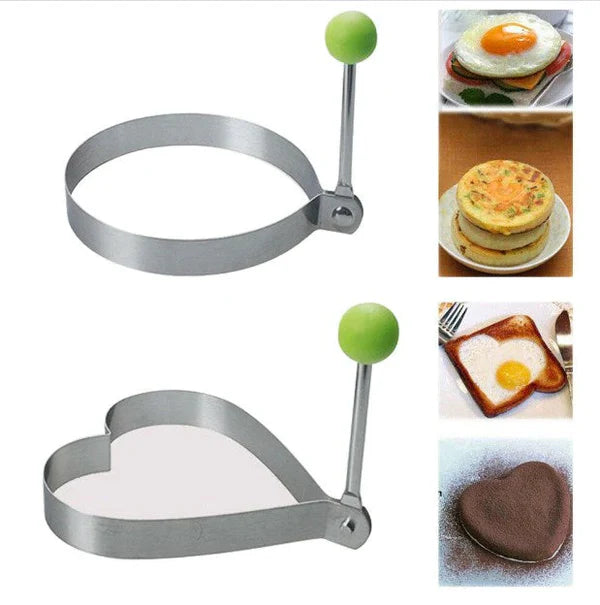 Fried Egg Cooking Mold Shaper 4 Pcs Stainless Steel Kitchen Pan cake Mould Ring. Al Hassan Store