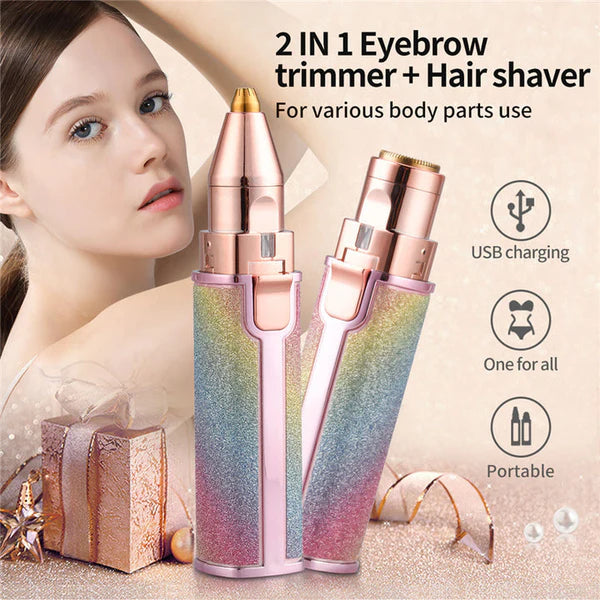 Portable 2-in-1 Electric Eyebrow Trimmer Pain-Free Makeup Solution for Women Al Hassan Store