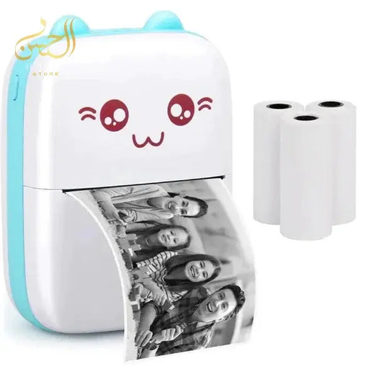 SnapPrint Portable Photo Printer - Mini Printer, USB & Bluetooth Photo Printer for Smartphone Black White without Cartrid Al Hassan Store