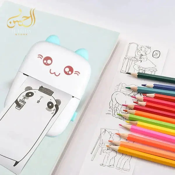 SnapPrint Portable Photo Printer - Mini Printer, USB & Bluetooth Photo Printer for Smartphone Black White without Cartrid Al Hassan Store