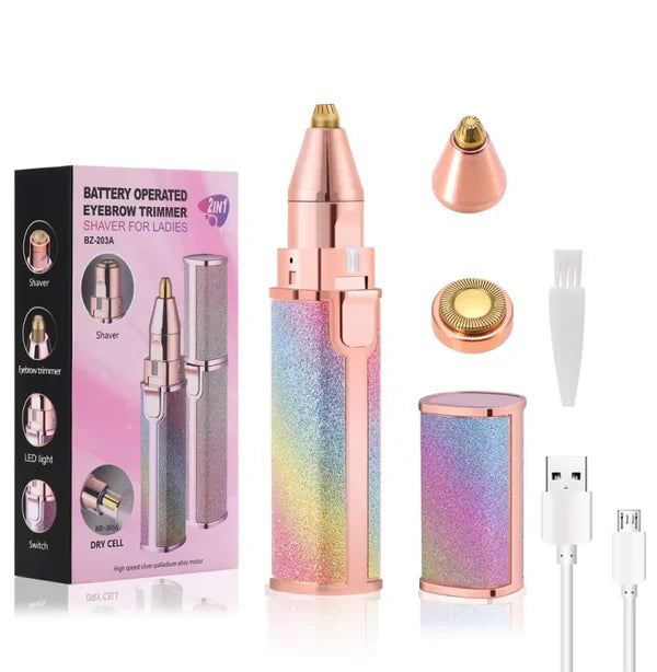 Portable 2-in-1 Electric Eyebrow Trimmer Pain-Free Makeup Solution for Women Al Hassan Store