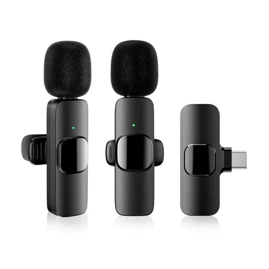 K9 Wireless Microphone dual Lavalier with USB Type C Cable Al Hassan Store