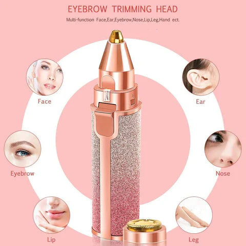 Portable 2-in-1 Electric Eyebrow Trimmer Pain-Free Makeup Solution for Women Al Hassan Store